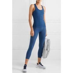 All Access Center Stage High Waisted Cropped Leggings Blue Womens M